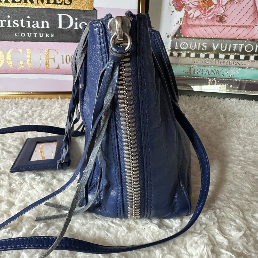 Balenciaga Mini Papier A4 Zip Around Tote Navy with Mirror - Picture 5 of 16